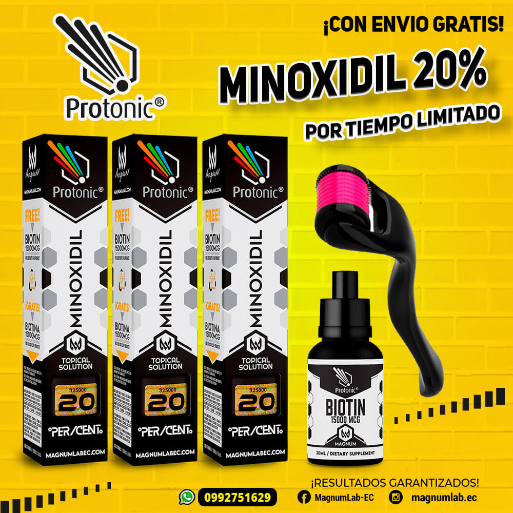 3 MINOXIDIL 20% + BIOTINA + DERMAROLLER / PROMOCION 3 MINOXIDIL 20% + BIOTINA + DERMAROLLER / PROMOCION